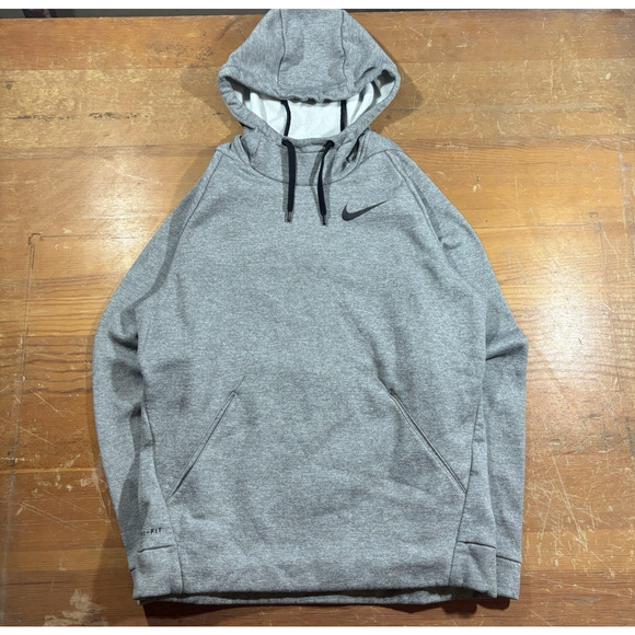 Nike Dri-FIT Gray Hoodie Small Pullover Training Sweatshirt Athletic - Picture 1 of 5